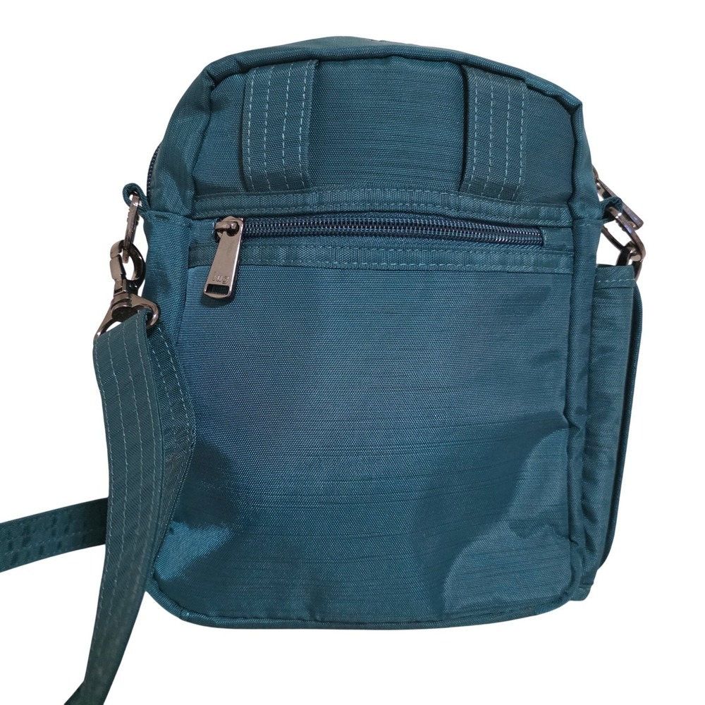 Lug Flapper Crossbody Bag Small Teal Blue Quilted Basketweave Travel RFID - Picture 4 of 12